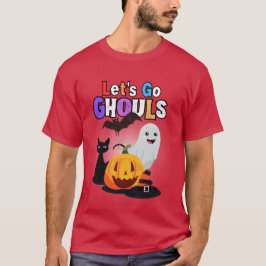 Let's Go GHOULS: Zwart en Sinaasappel Spooky Hallo T-shirt
