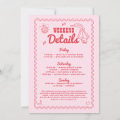 Let's Go Girls Cowgirl Roze en Rode Bachelorette Kaart (Achterkant)