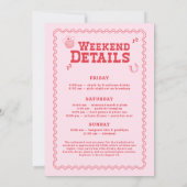 Let's Go Girls Cowgirl Roze en Rode Bachelorette Kaart (Achterkant)