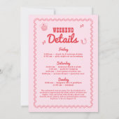 Let's Go Girls Cowgirl Roze en Rode Bachelorette Kaart (Achterkant)