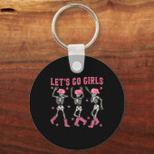 Let's Go Girls Dancing Skeleton Western Bacheloret Sleutelhanger (Voorkant)