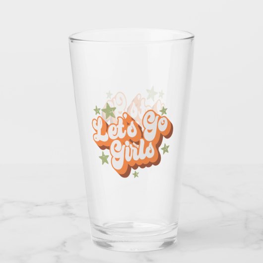 Let's Go Girls Funny Bachelorette Bridal Wedding Glas (Voorkant)