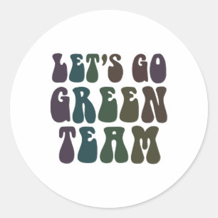 Let's Go Green Team Retro War Game 60's Summer Cam Ronde Sticker