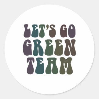 Let's Go Green Team Retro War Game 60's Summer Cam Ronde Sticker
