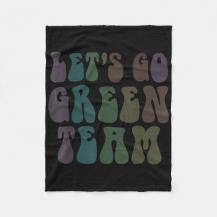 Lets Go Green Team Retro War Game 60s Zomerkamp Fleece Deken