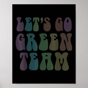 Lets Go Green Team Retro War Game 60s Zomerkamp Poster
