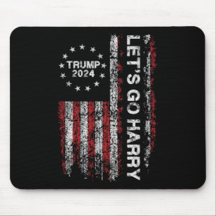 Let's Go Harry Funny Trump 2024 Amerikaanse vlag V Muismat