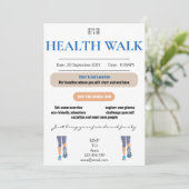 Let's Go Health Walk Invitation Kaart (Staand voorkant)