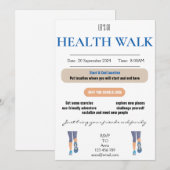 Let's Go Health Walk Invitation Kaart (Voorkant / Achterkant)