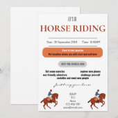 Let's Go Horse Riding Invitation Kaart (Voorkant / Achterkant)