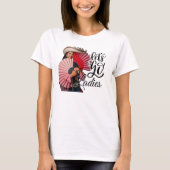 Let's Go Ladies - Cowgirl met fans T-shirt (Voorkant)