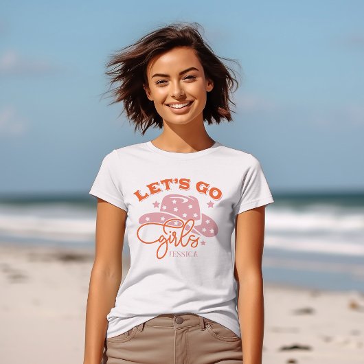 Let's Go Meisjes Cowboy Pet Bachelorette Aangepast T-shirt