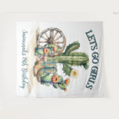Lets Go Meisjes Cowgirl Western Rodeo Theme Cactus Wandkleed (Voorkant (horizontaal))