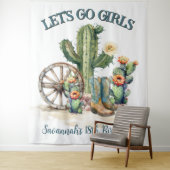 Lets Go Meisjes Cowgirl Western Rodeo Theme Cactus Wandkleed (In situ)