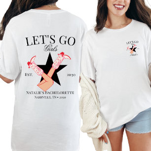 Let's Go Meisjes Gepersonaliseerde Cowgirl Bachelo T-shirt