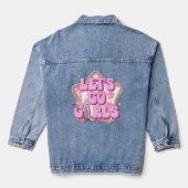 Let's Go Meisjes Roze Ster Western Denim Jacket (Achterkant)