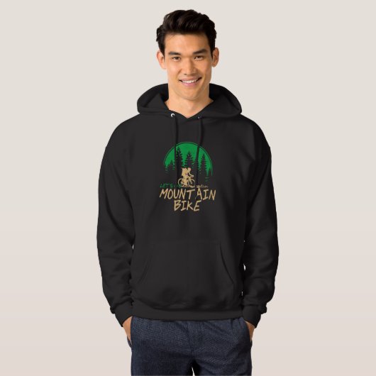 Let's Go Mountain Bike Retro Biking Present Hoodie (Voorkant volledig)