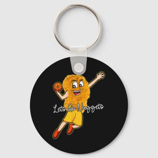 Lets Go Nuggets - Kip Nugget Bysketbyll Speler Sleutelhanger (Voorkant)
