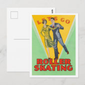 "Let's Go Roller Skating" Briefkaart (Voorkant / Achterkant)