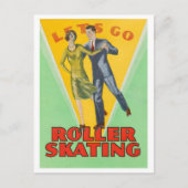 "Let's Go Roller Skating" Briefkaart (Voorkant)