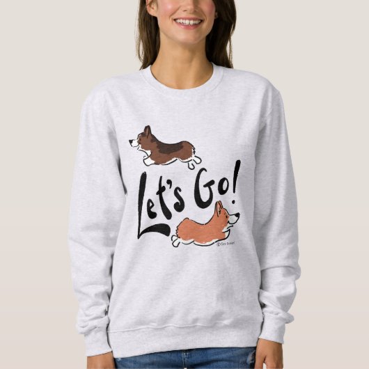 "Let's Go" Schattigee Corgi Fun Motivatie Gezellig Trui (Voorkant)