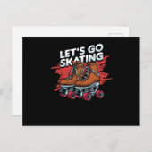 Lets Go Skating Inline Skater Roller Skates Gift Briefkaart (Voorkant / Achterkant)