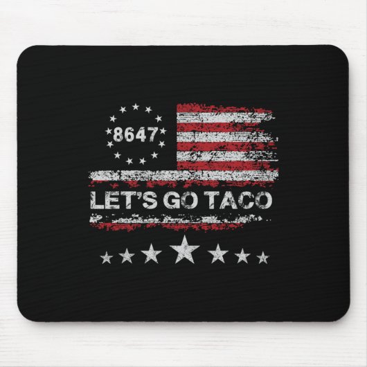 Let's Go Taco 8647 US Flag 86 47 Mannen Vrouwen 2 Muismat (Voorkant)