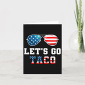 Let's Go Taco Funny 2025 Rood Wit en Blauw Zon Kaart (Voorkant)