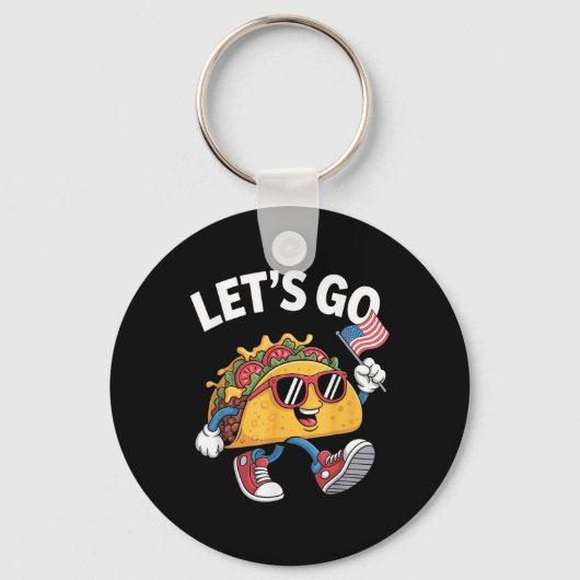 Lets Go Taco Funny Trump Chicken  Sleutelhanger (Voorkant)