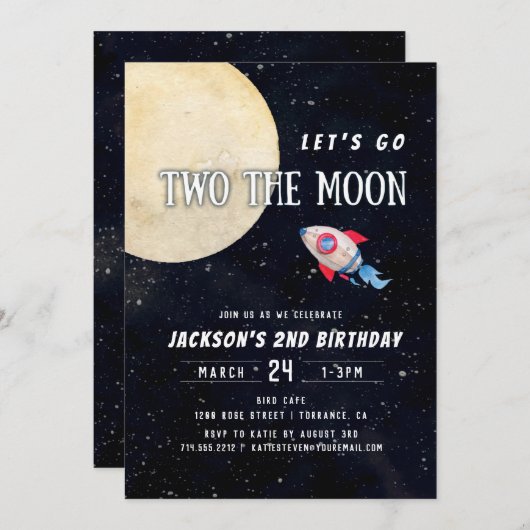 Let's Go Two Het tweede verjaardagsfeest van de ma Kaart (Voorkant / Achterkant)