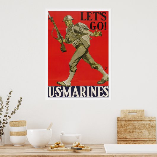 Let's Go!  U.S. Marines. Poster (Keuken)