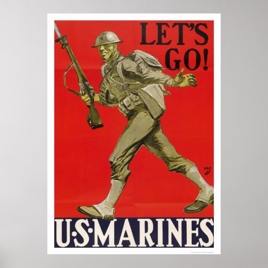 Let's Go!  U.S. Marines. Poster (Voorkant)