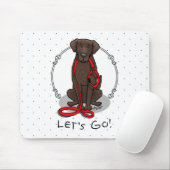Let's Go! Walk Curly-Coated Retriever Dog (liver) Muismat (Met muis)