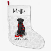 Let's Go! Walk Flat-Coated Retriever Dog (black) Grote Kerstsok (Voorkant)