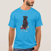 Let's Go! Walk Flat-Coated Retriever Dog (black) T-shirt (Voorkant)
