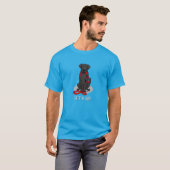 Let's Go! Walk Flat-Coated Retriever Dog (black) T-shirt (Voorkant volledig)