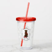 Let's Go! Walk Flat-Coated Retriever Dog (liver) Acryl Drinkbeker (Achterkant)