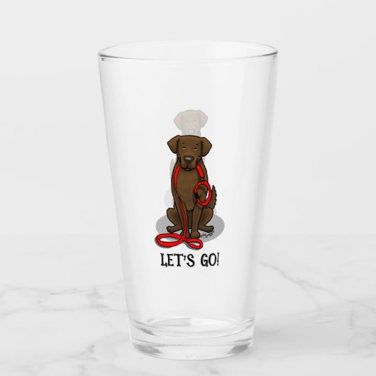 Let's Go! Walk Flat-Coated Retriever Dog (liver) Glas (Voorkant)