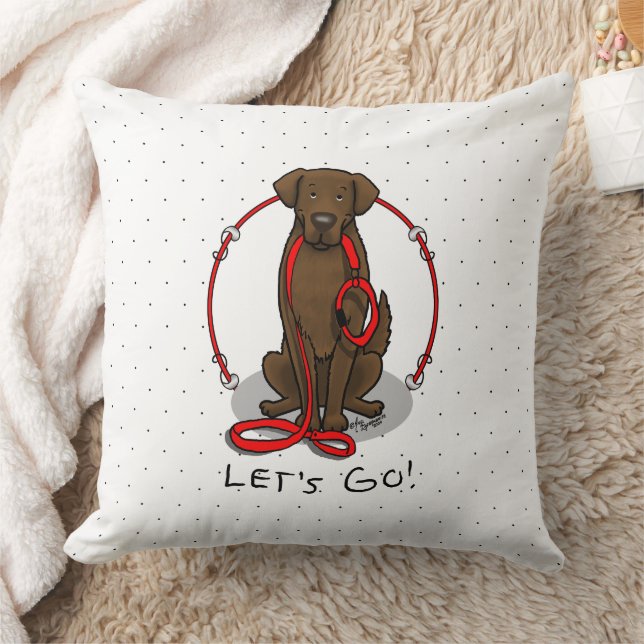 Let's Go! Walk Flat-Coated Retriever Dog (liver) Kussen (Deken)