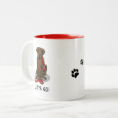 Let's Go! Walk Flat-Coated Retriever Dog (liver) Tweekleurige Koffiemok (Voorkant links)