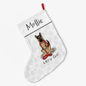 Let's Go! Walk German Shepherd Dog (black tan) Grote Kerstsok (Achterkant (Hangend))