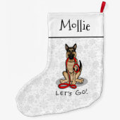 Let's Go! Walk German Shepherd Dog (black tan) Grote Kerstsok (Achterkant)