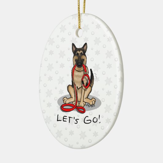 Let's Go! Walk German Shepherd Dog (black tan) Keramisch Ornament (Links)