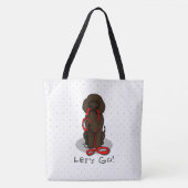 Let's Go! Walk Irish Water Spaniel Dog (liver 1) Tote Bag (Voorkant)
