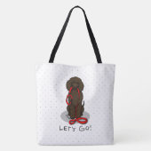 Let's Go! Walk Irish Water Spaniel Dog (liver 1) Tote Bag (Achterkant)