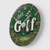 Let's Golf Vintage Golf Lover Gift Grote Klok (Hoek)