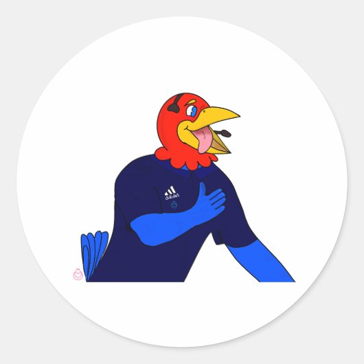 Lets goo jayhawk ronde sticker (Voorkant)