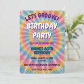 Let's Groove Tie Dye Birthday Party Invitation Kaart (Staand voorkant)