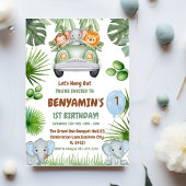 Let's Hang OuT Baby Elephant  First birthday Kaart