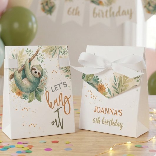 Let's hang out sloth kids birthday bedankdoosjes